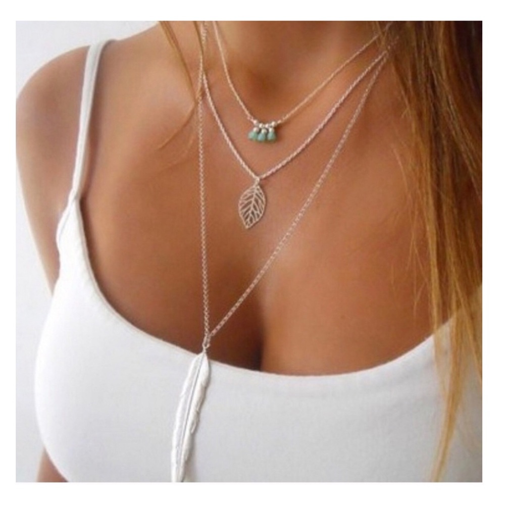 3 Layer Silver Necklace - Picture 1 of 3